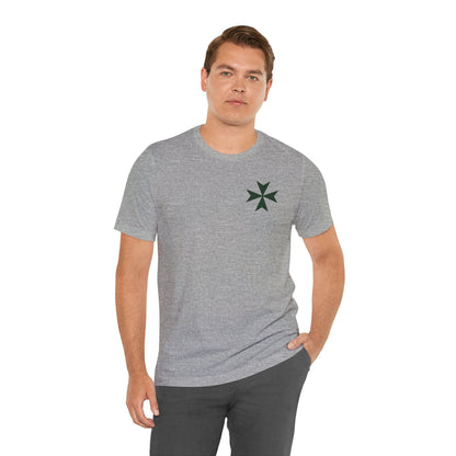 Hawaii cadre of The Military & Hospitaller T-Shirt - Small Green Cross Front and QR Back - O'ahu Surf Company