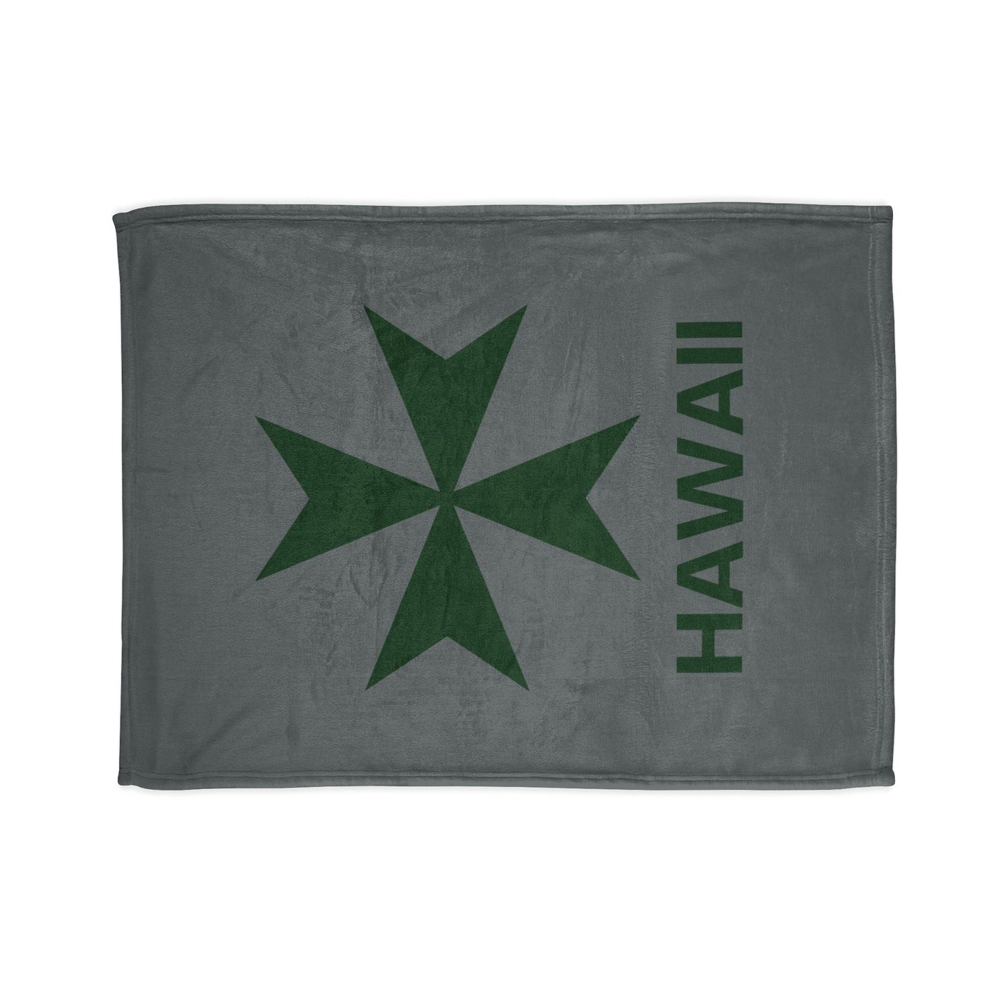 Hawaii cadre of The Military & Hospitaller Throw Blanket - Dark Grey - O'ahu Surf Company