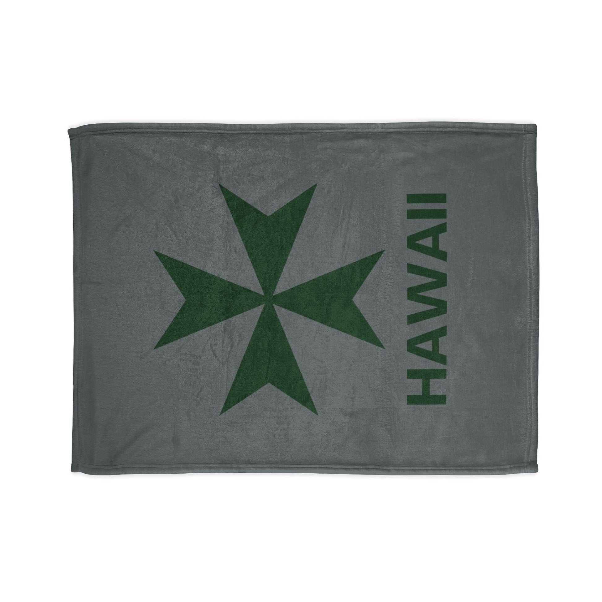 Hawaii cadre of The Military & Hospitaller Throw Blanket - Dark Grey - O'ahu Surf Company