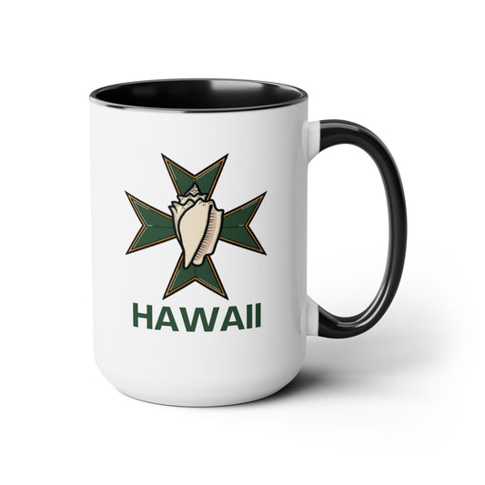 Hawaii cadre of The Military & Hospitaller Two - Tone Coffee Mug 15oz - O'ahu Surf Company