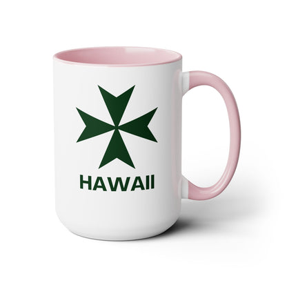 Hawaii cadre of The Military & Hospitaller Two - Tone Coffee Mug - Green Cross - O'ahu Surf Company