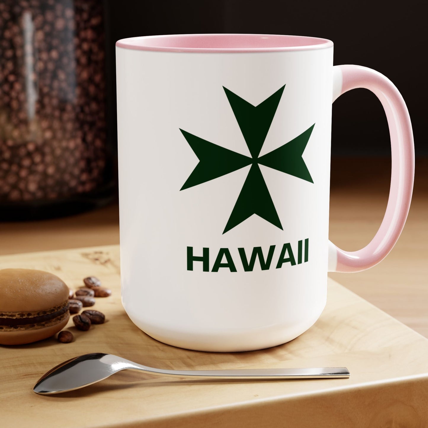 Hawaii cadre of The Military & Hospitaller Two - Tone Coffee Mug - Green Cross - O'ahu Surf Company