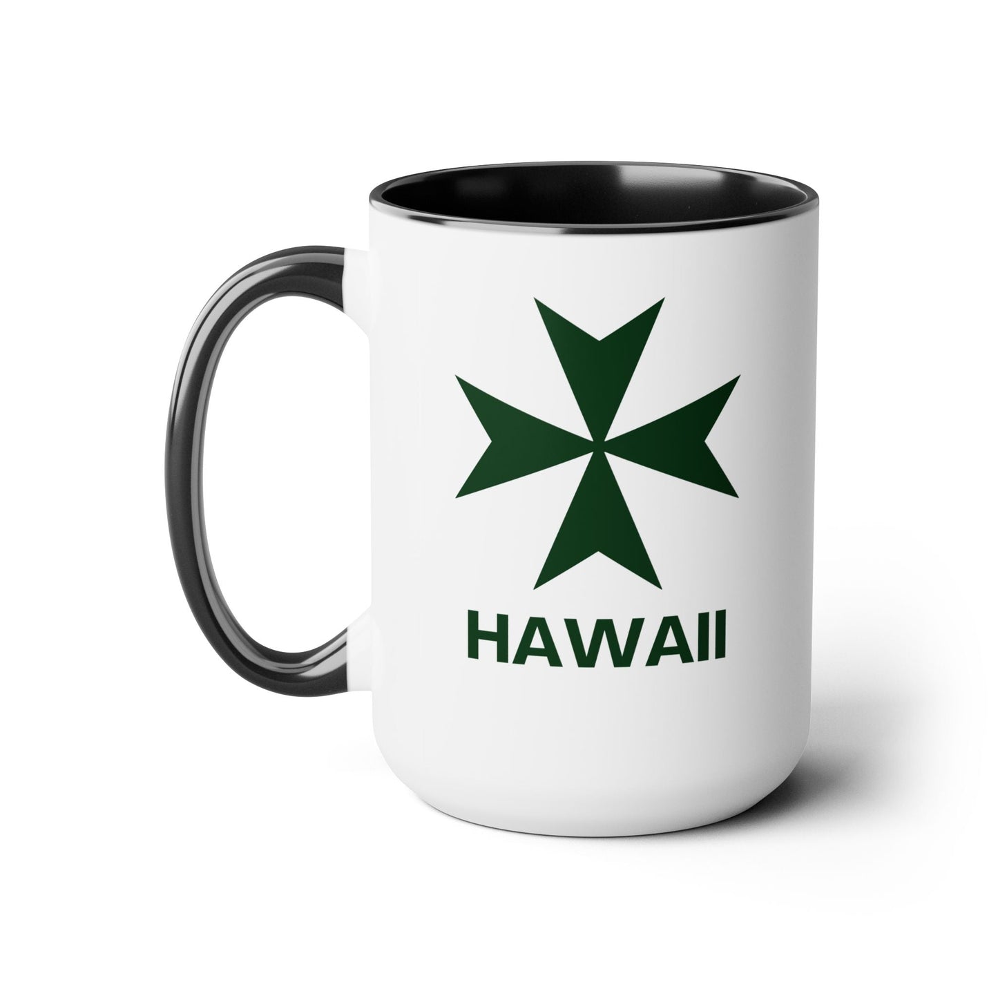 Hawaii cadre of The Military & Hospitaller Two - Tone Coffee Mug - Green Cross - O'ahu Surf Company