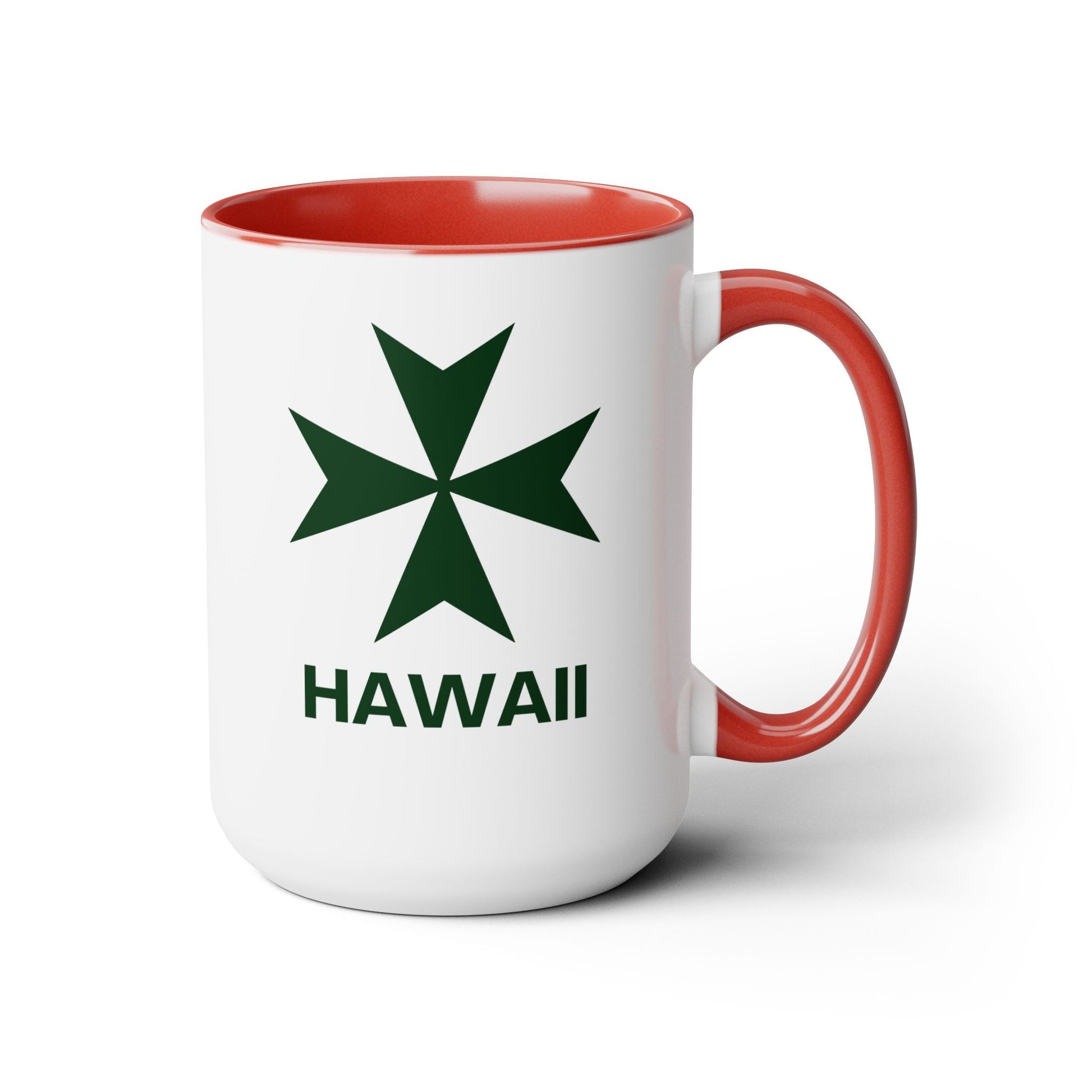 Hawaii cadre of The Military & Hospitaller Two - Tone Coffee Mug - Green Cross - O'ahu Surf Company