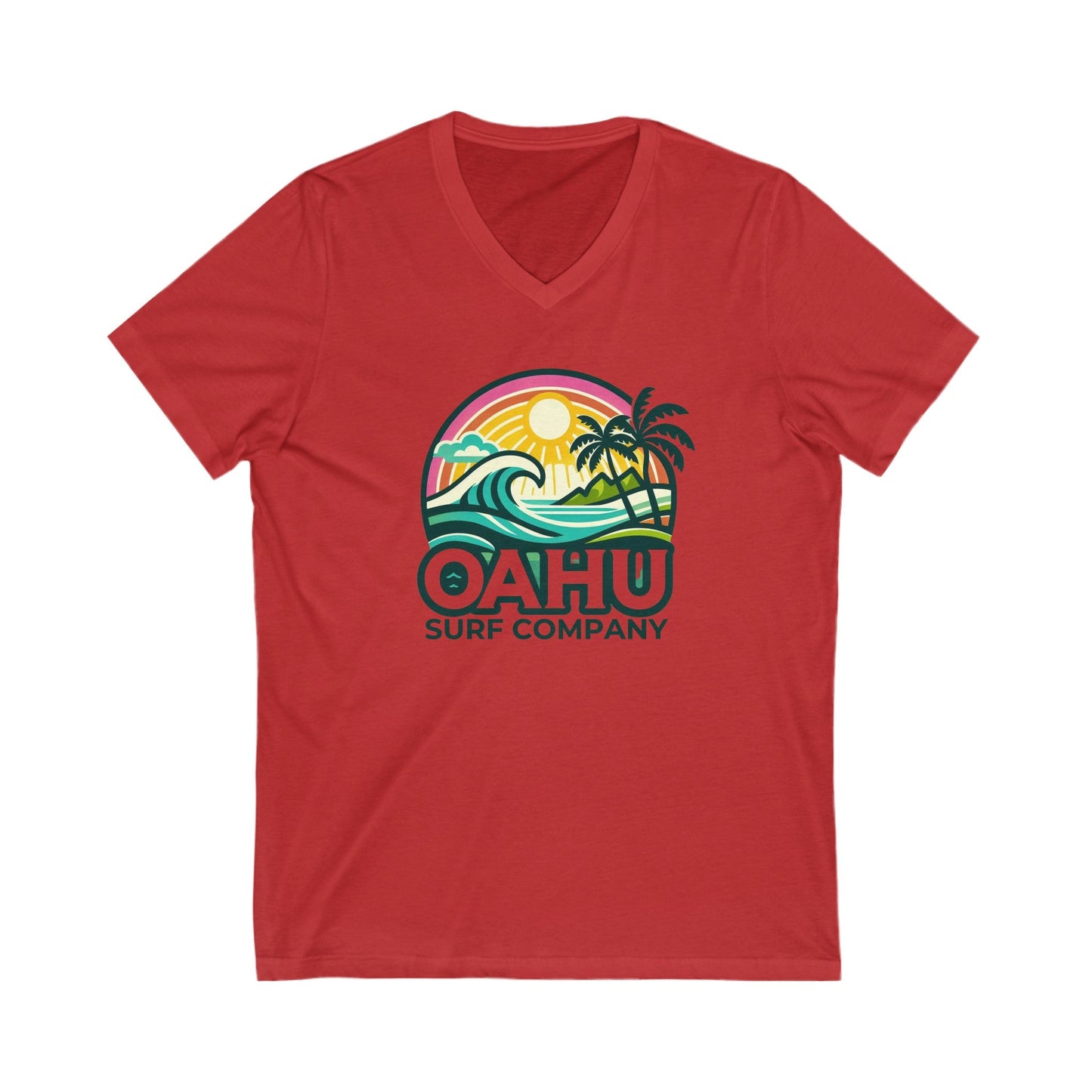 Hawaii Golden Sky Tropical V - Neck T-Shirt - O'ahu Surf Company