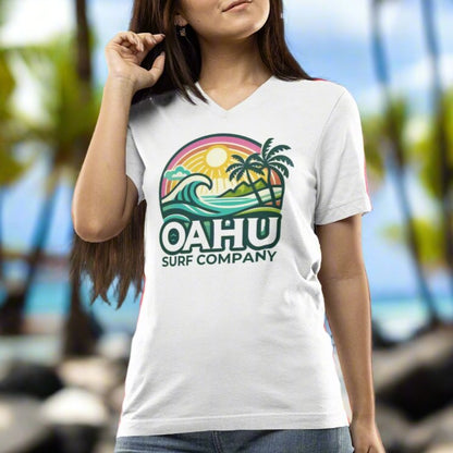 Hawaii Golden Sky Tropical Unisex V-Neck T-Shirt