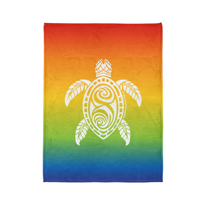 Hawaii Honu Green Sea Turtle Throw Blanket - Rainbow - O'ahu Surf Company