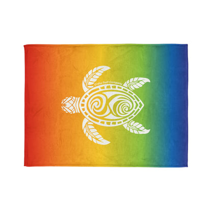 Hawaii Honu Green Sea Turtle Throw Blanket - Rainbow - O'ahu Surf Company