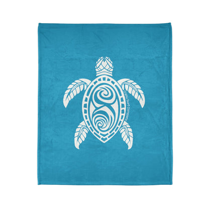 Hawaii Honu Green Sea Turtle Throw Blanket - Turquoise - O'ahu Surf Company