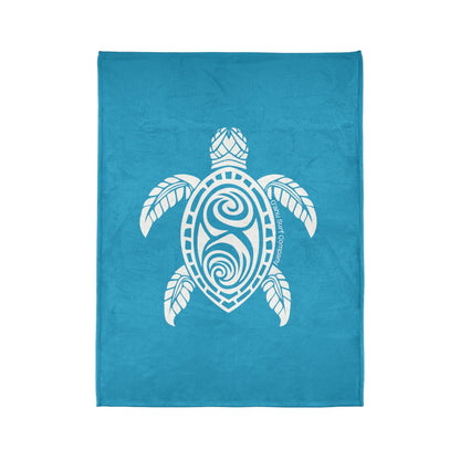 Hawaii Honu Green Sea Turtle Throw Blanket - Turquoise - O'ahu Surf Company