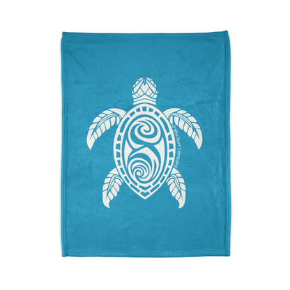 Hawaii Honu Green Sea Turtle Throw Blanket - Turquoise - O'ahu Surf Company