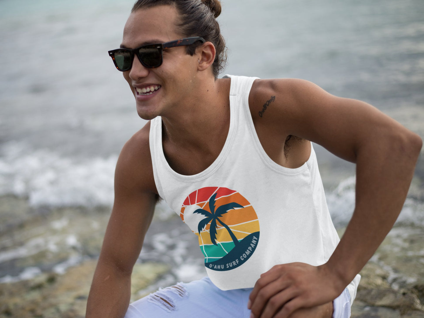 Hawaii Rainbow Colors Unisex Island Surf Tank Top - O'ahu Surf Company