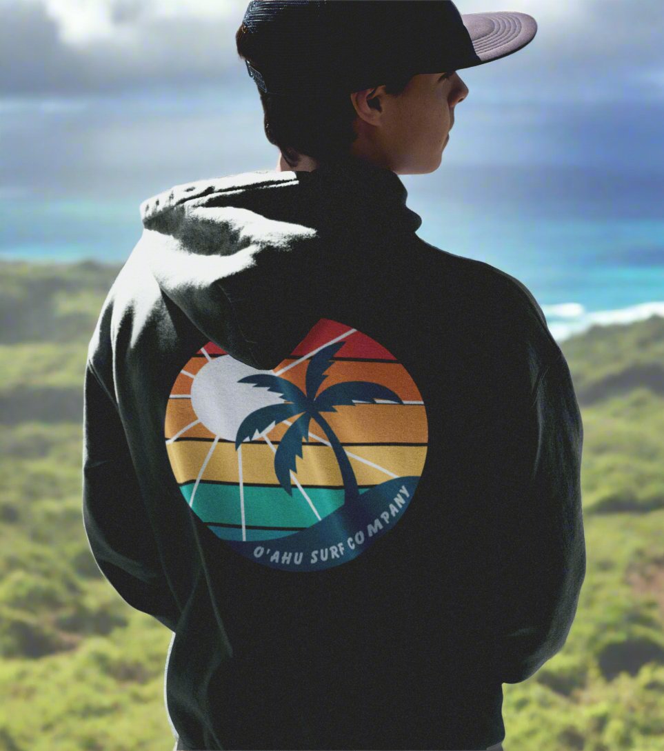 Hawaiian Island Rainbow Colors Hoodie Sweatshirt - O'ahu Surf Company