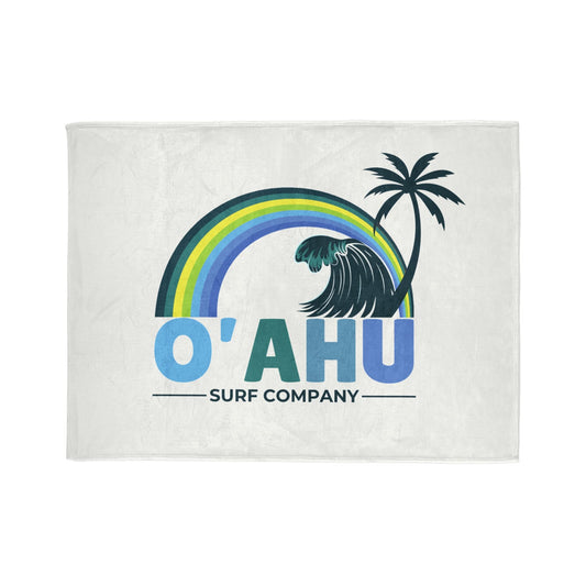 Hawaiian Island Throw Blanket – Cozy Fleece Blanket with Vibrant Ocean Rainbow Hues - O'ahu Surf Company