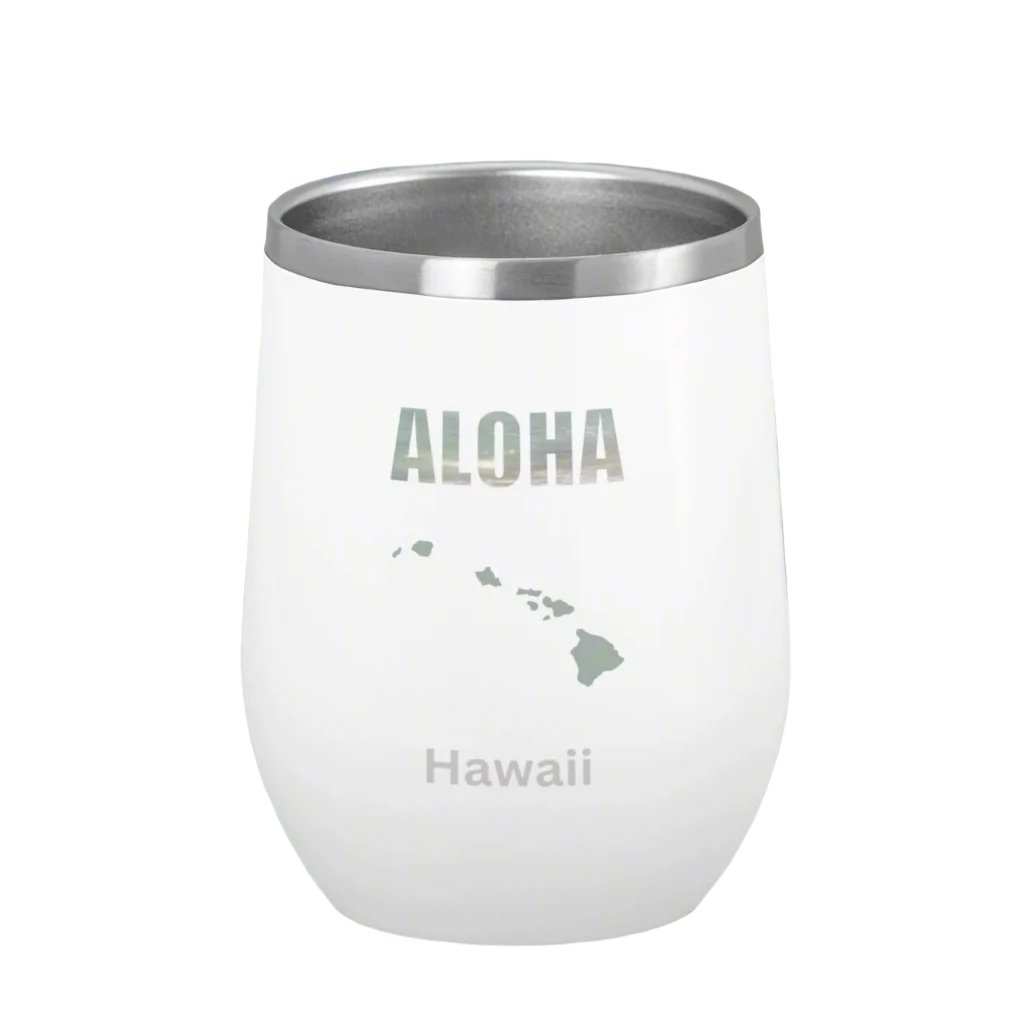 Hawaiian Islands Aloha Wine Tumbler 12oz - O'ahu Surf Company