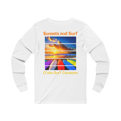 Hawaiian Sunsets and Surf Long Sleeve T-Shirt HI Surf Style Tee - O'ahu Surf Company