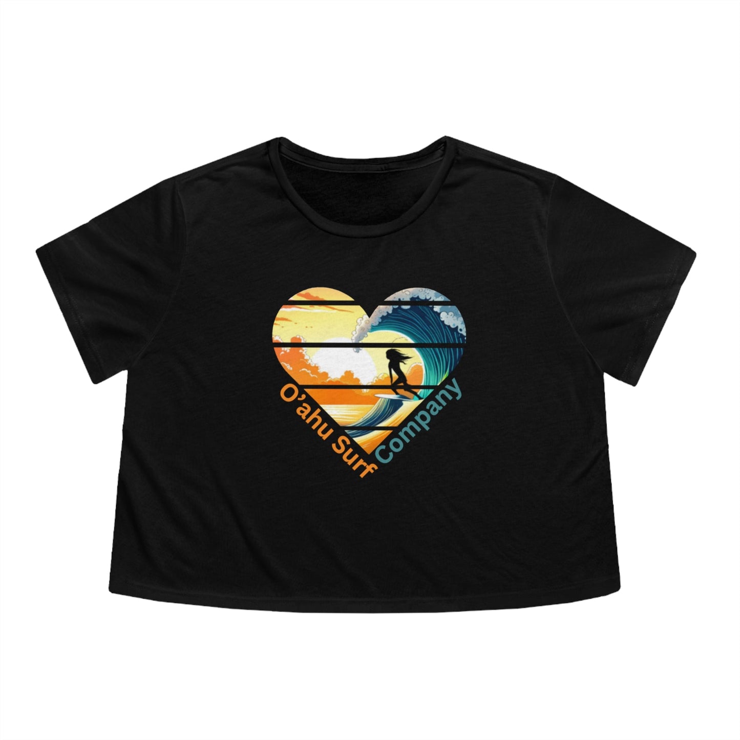 Heart Surfer Women's Flowy Cropped Tee - O'ahu Surf Company