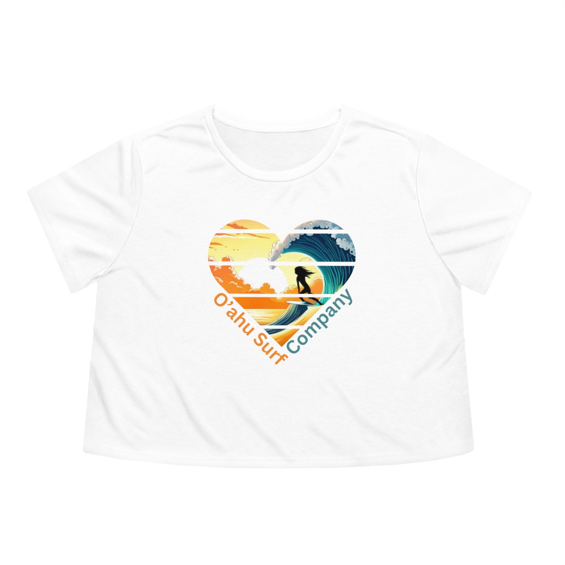 Heart Surfer Women's Flowy Cropped Tee - O'ahu Surf Company