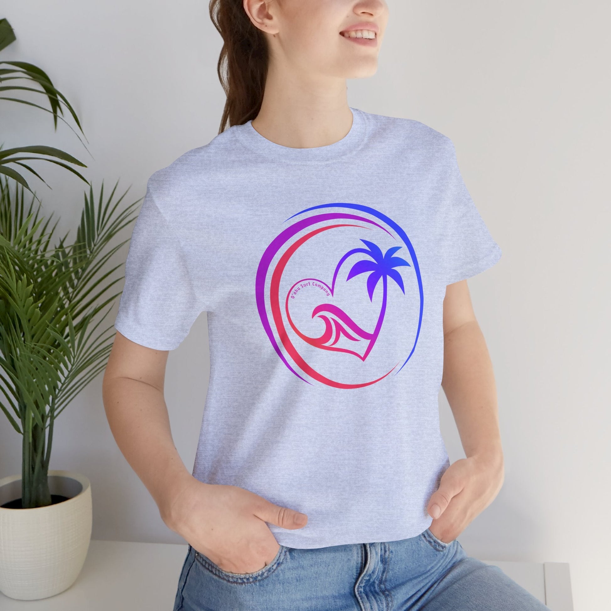 Heart Wave Rainbow Oahu Surf Tee - O'ahu Surf Company