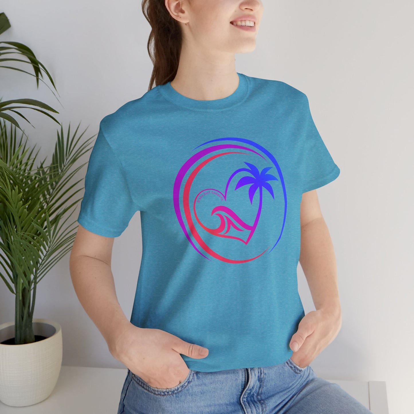 Heart Wave Rainbow Oahu Surf Tee - O'ahu Surf Company