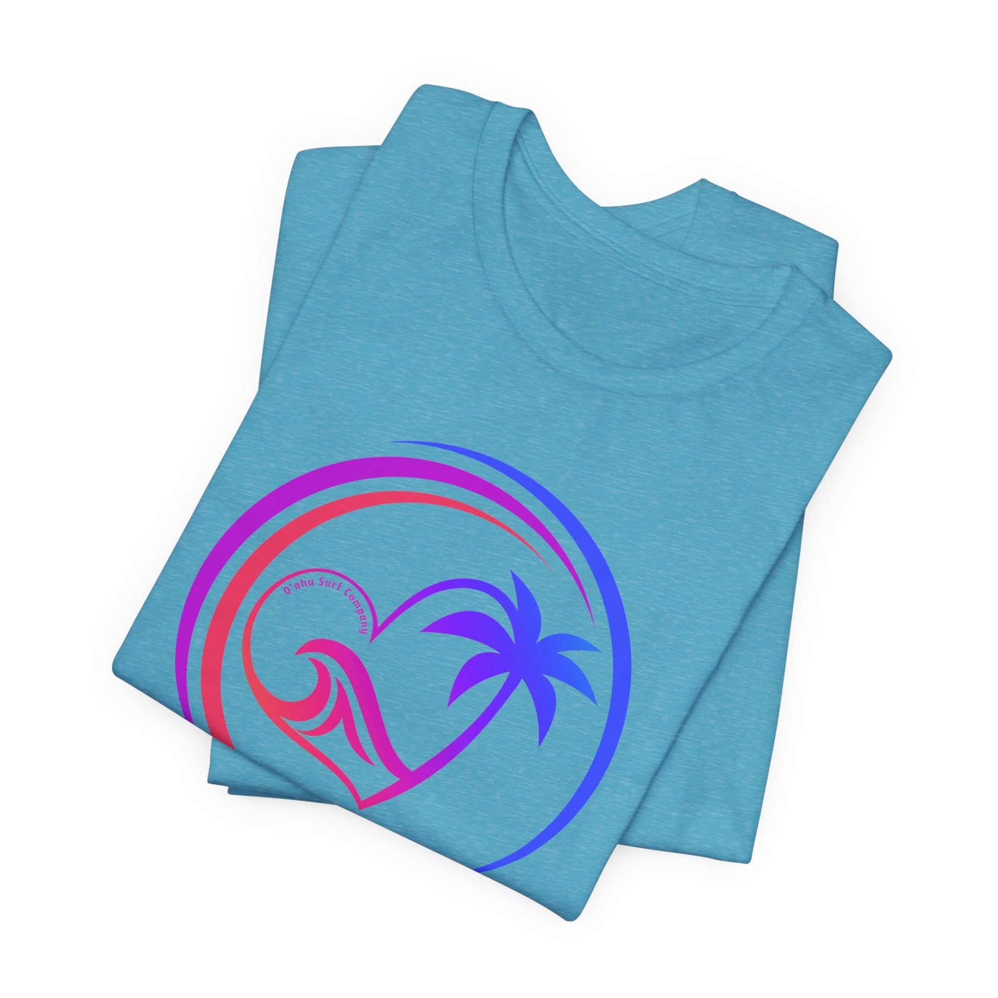 Heart Wave Rainbow Oahu Surf Tee - O'ahu Surf Company