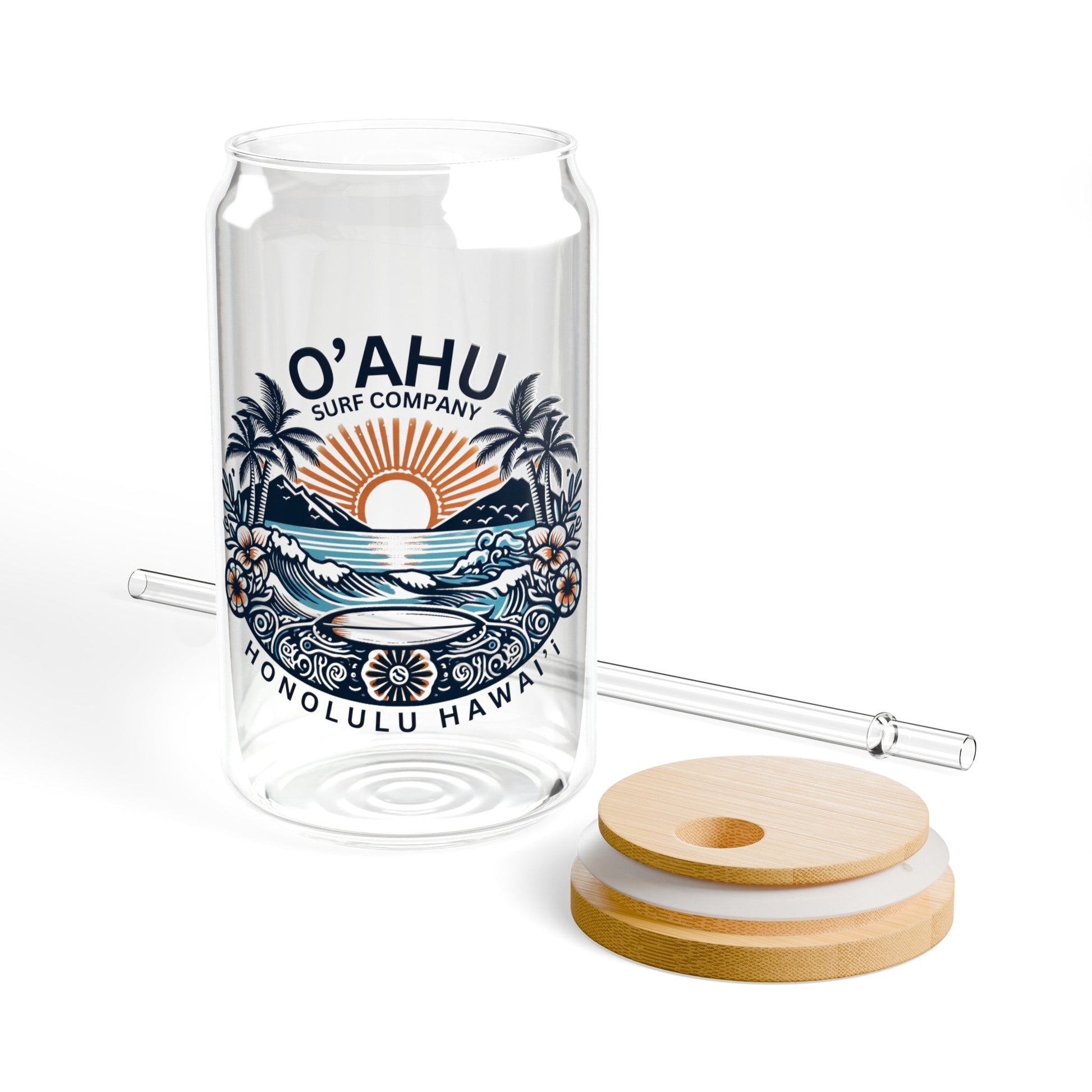 Honolulu Hawaii Coastal Island Sunny Day Sipper Glass - O'ahu Surf Company