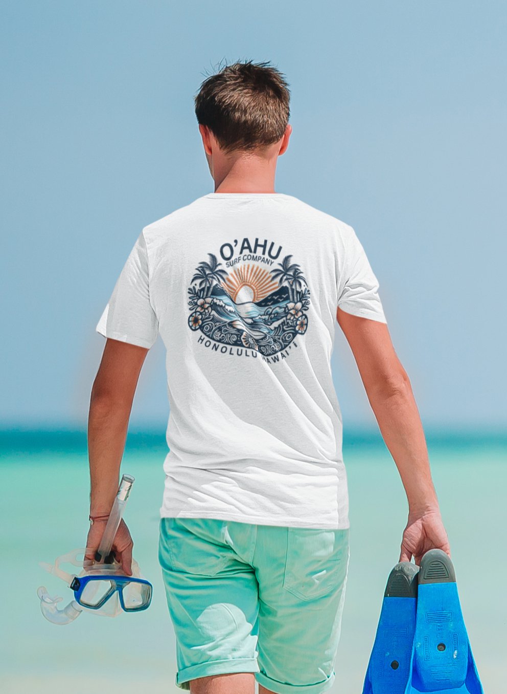 Honolulu Hawaii Coastal Island Sunny Day Tshirt - O'ahu Surf Company