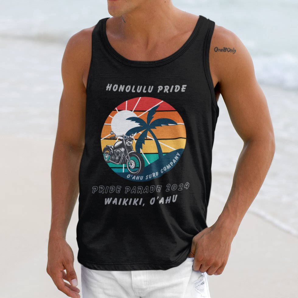 Honolulu Pride 2024 Rainbow Riders Unisex Tank Top - O'ahu Surf Company