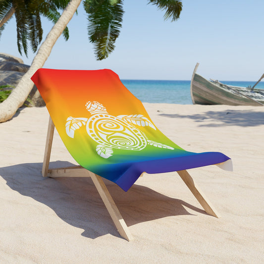 Hunu Hawaii Green Sea Turtle Beach Towel - Rainbow - O'ahu Surf Company