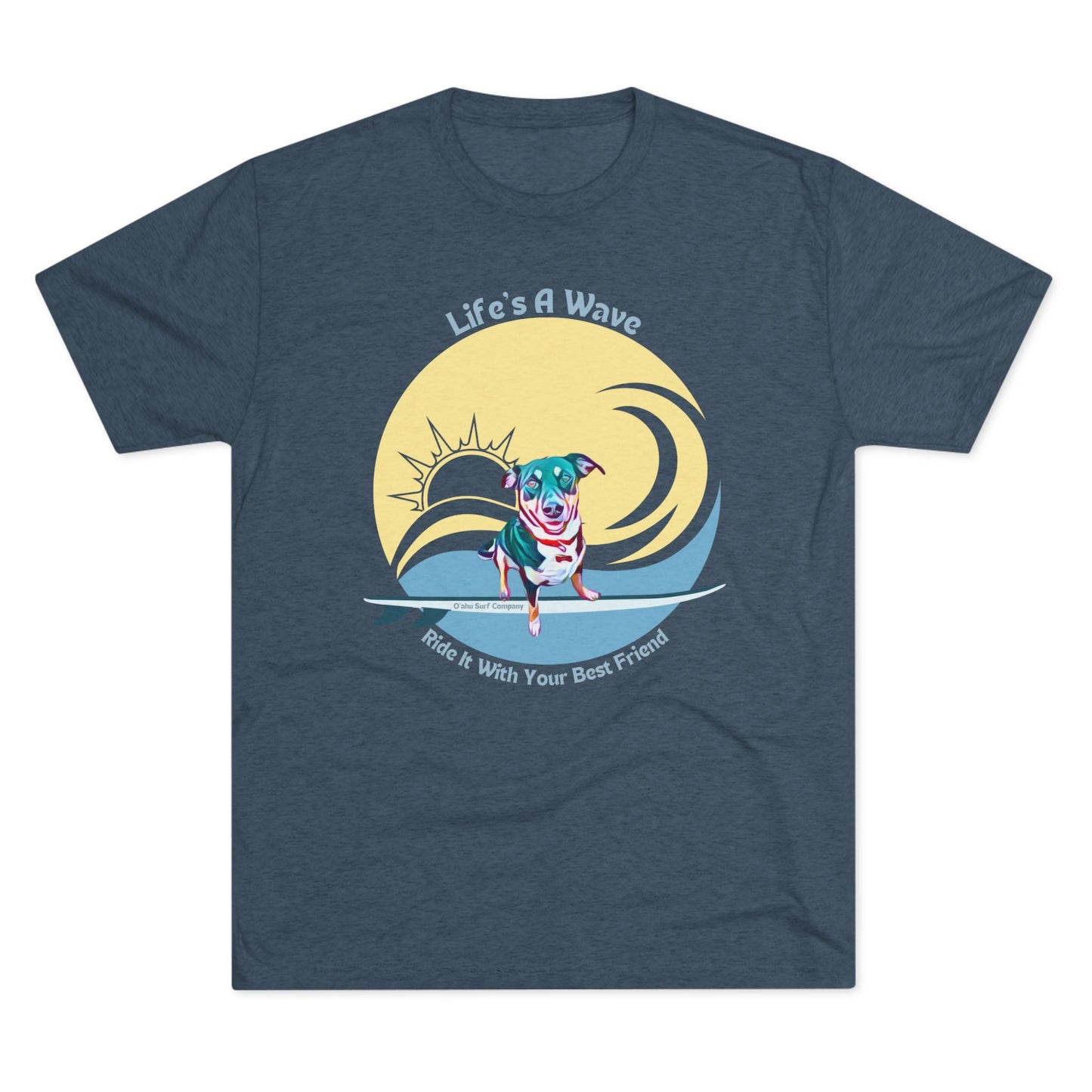 Life's a Wave Surfing Dog T-shirt - O'ahu Surf Company