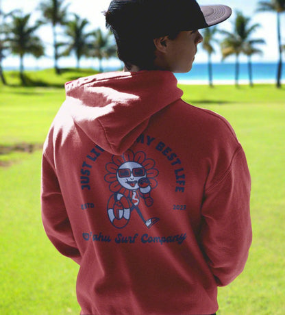 Living My Best Life Flower Ice Cream Beach Hoodie - O'ahu Surf Company