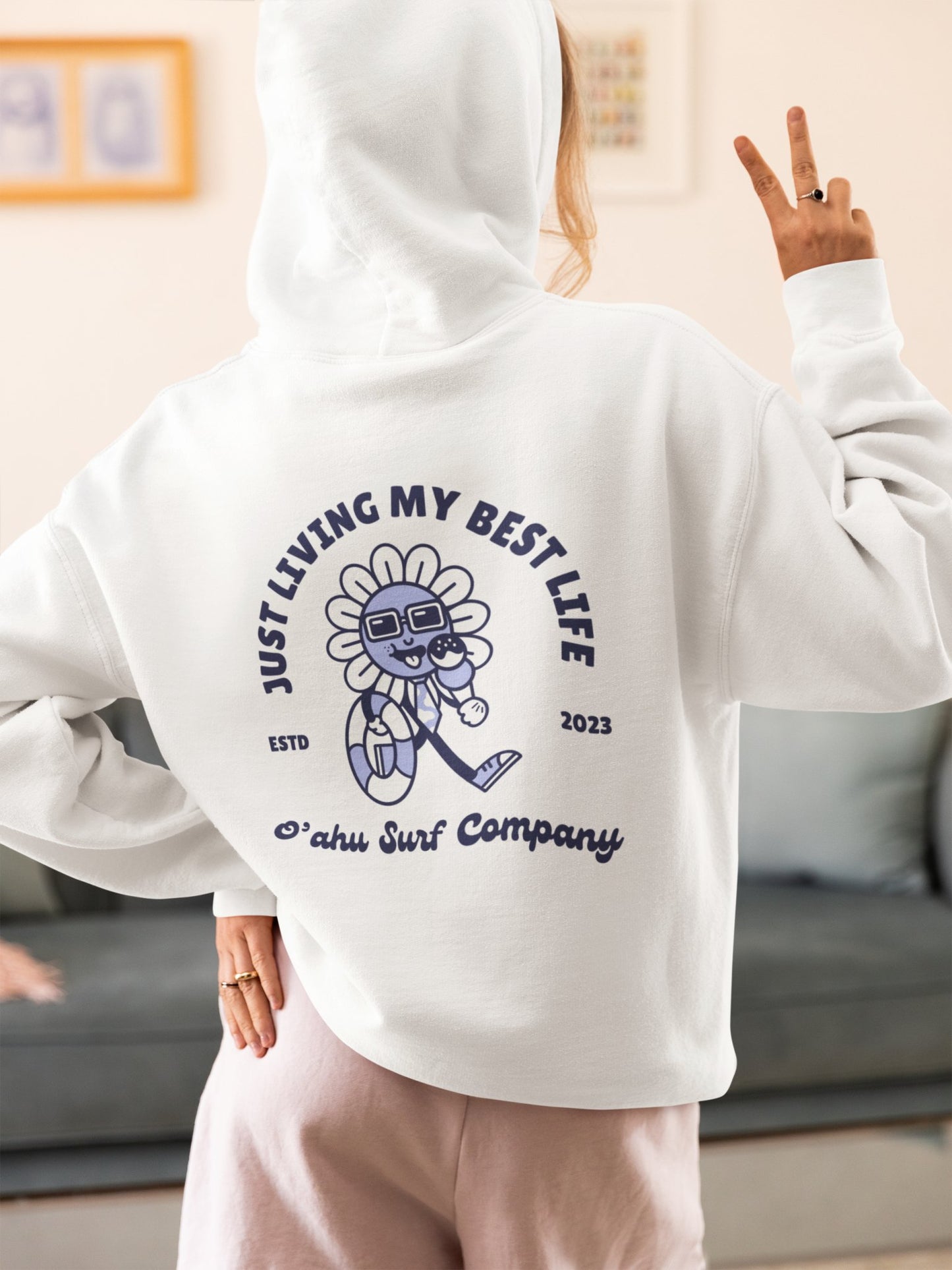 Living My Best Life Flower Ice Cream Unisex Hoodie Sweatshirt - O'ahu Surf Company