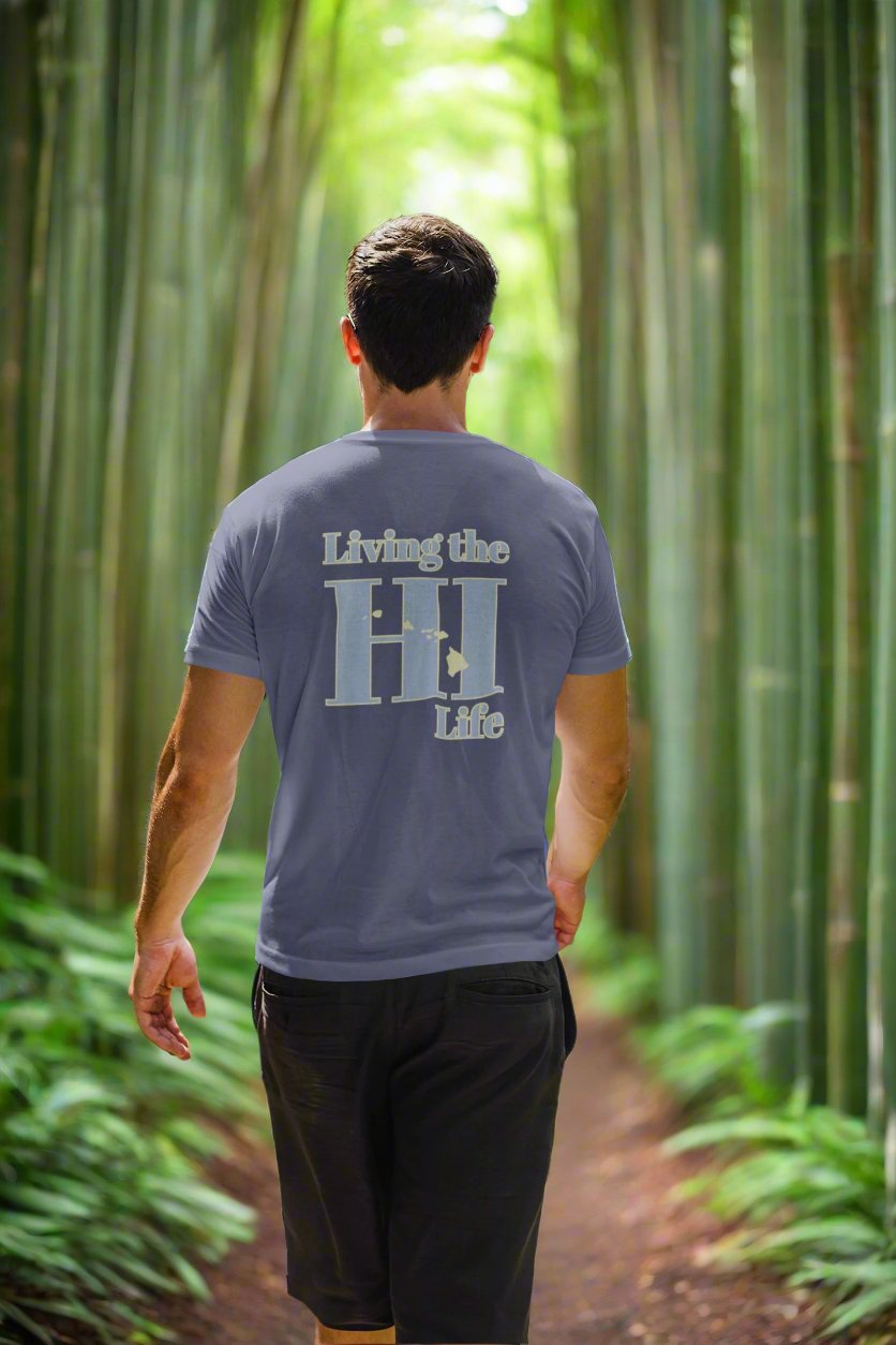 Living the HI Hawaii Life Hawaiian Islands T-shirt - O'ahu Surf Company