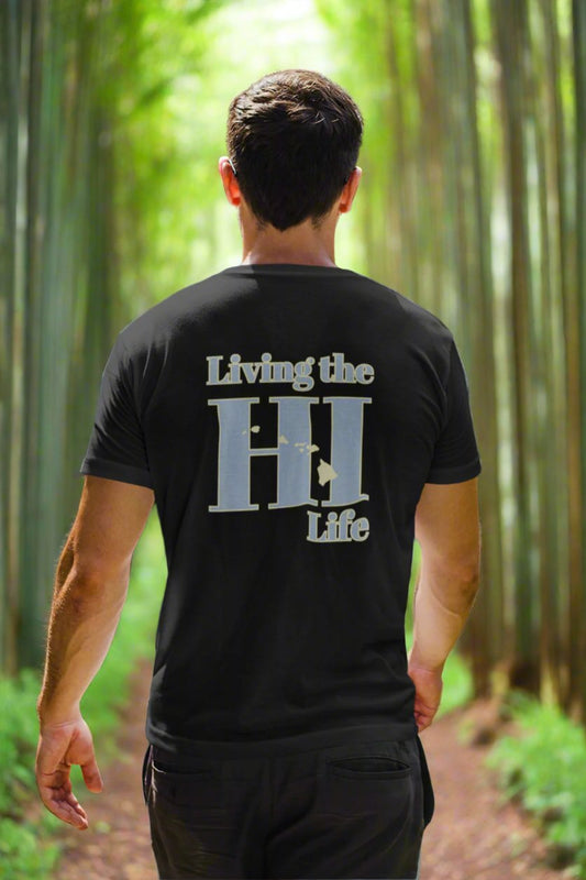 Living the HI Hawaii Life Hawaiian Islands T-shirt - O'ahu Surf Company