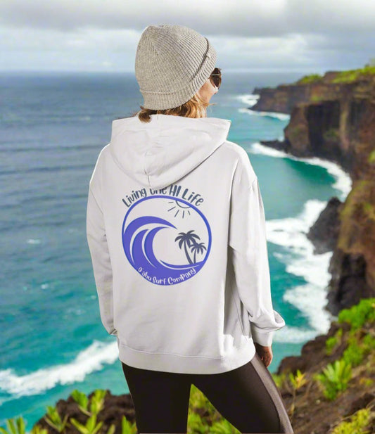 Living the HI Life Hawaii Beach Hoodie Sweatshirt - O'ahu Surf Company