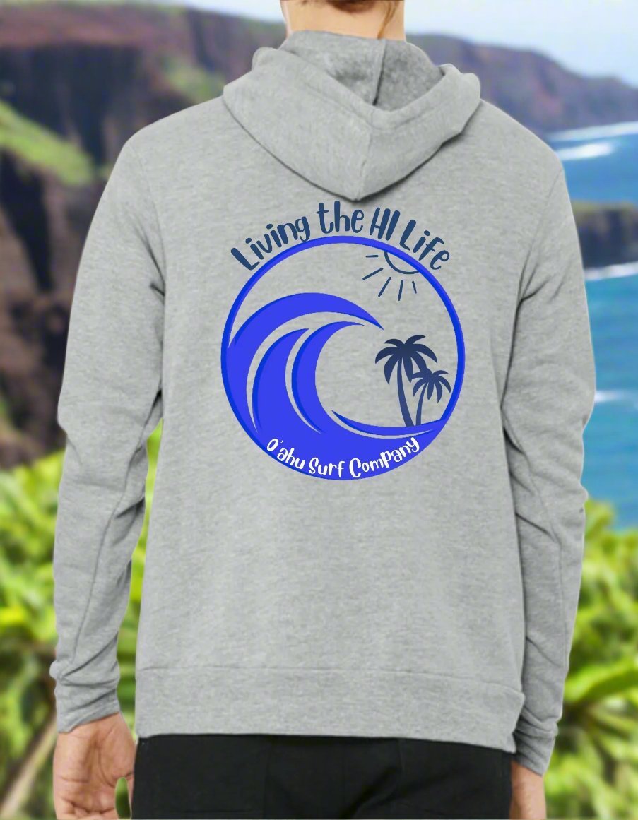 Living the HI Life Hawaii Beach Hoodie Sweatshirt - O'ahu Surf Company