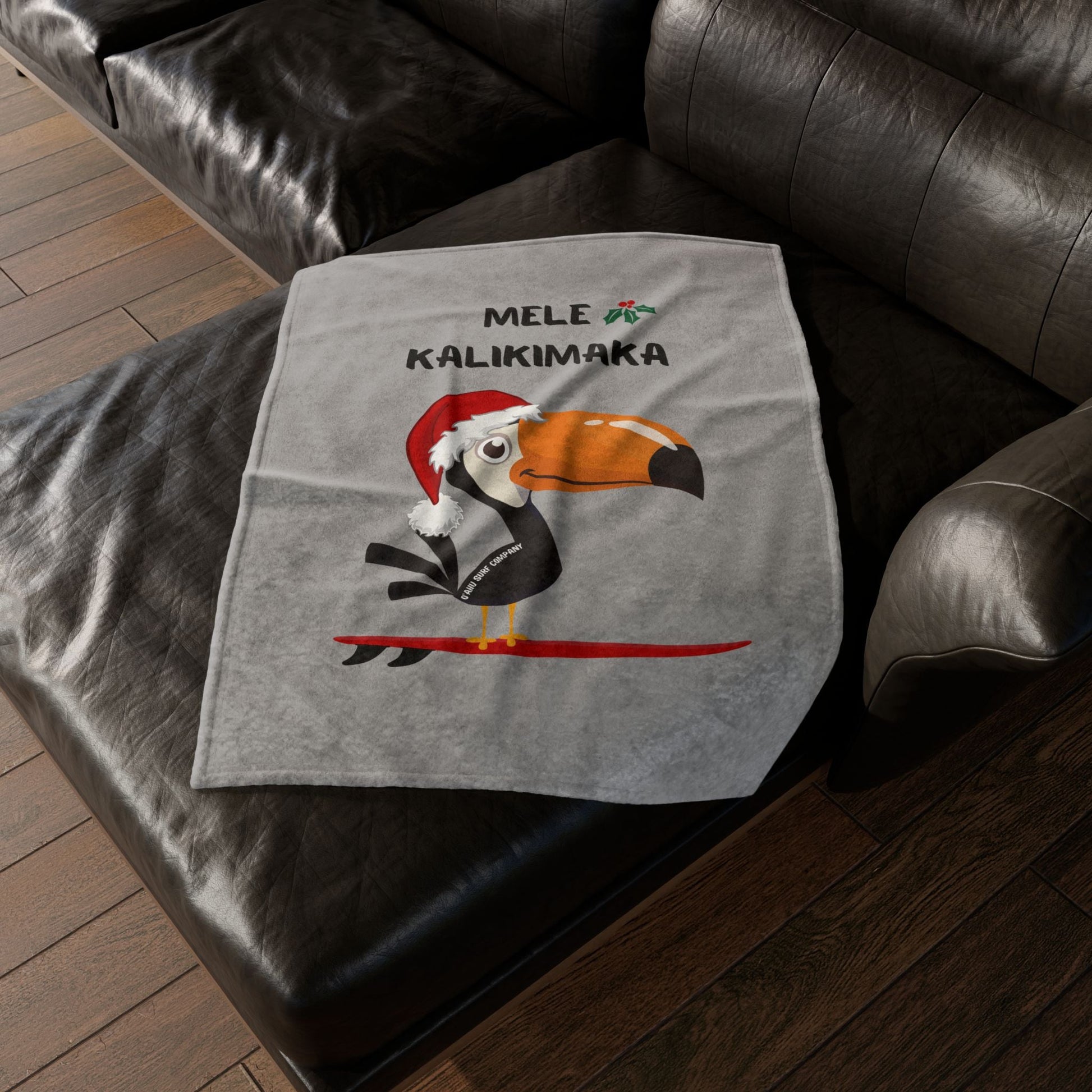 Mele Kalikimaka Toucan Surfing Fleece Christmas Holiday Throw Blanket - O'ahu Surf Company