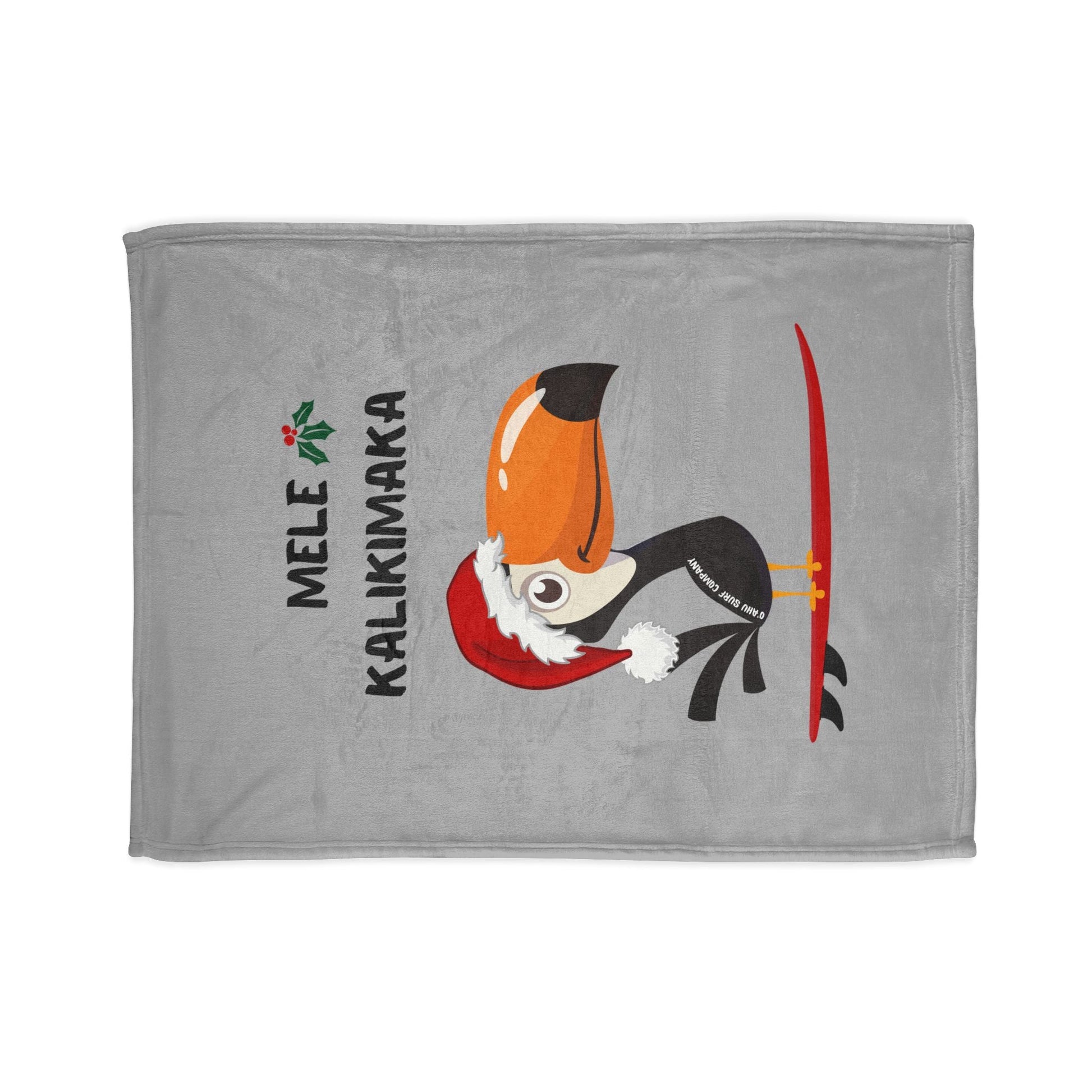 Mele Kalikimaka Toucan Surfing Fleece Christmas Holiday Throw Blanket - O'ahu Surf Company