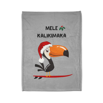 Mele Kalikimaka Toucan Surfing Fleece Christmas Holiday Throw Blanket - O'ahu Surf Company