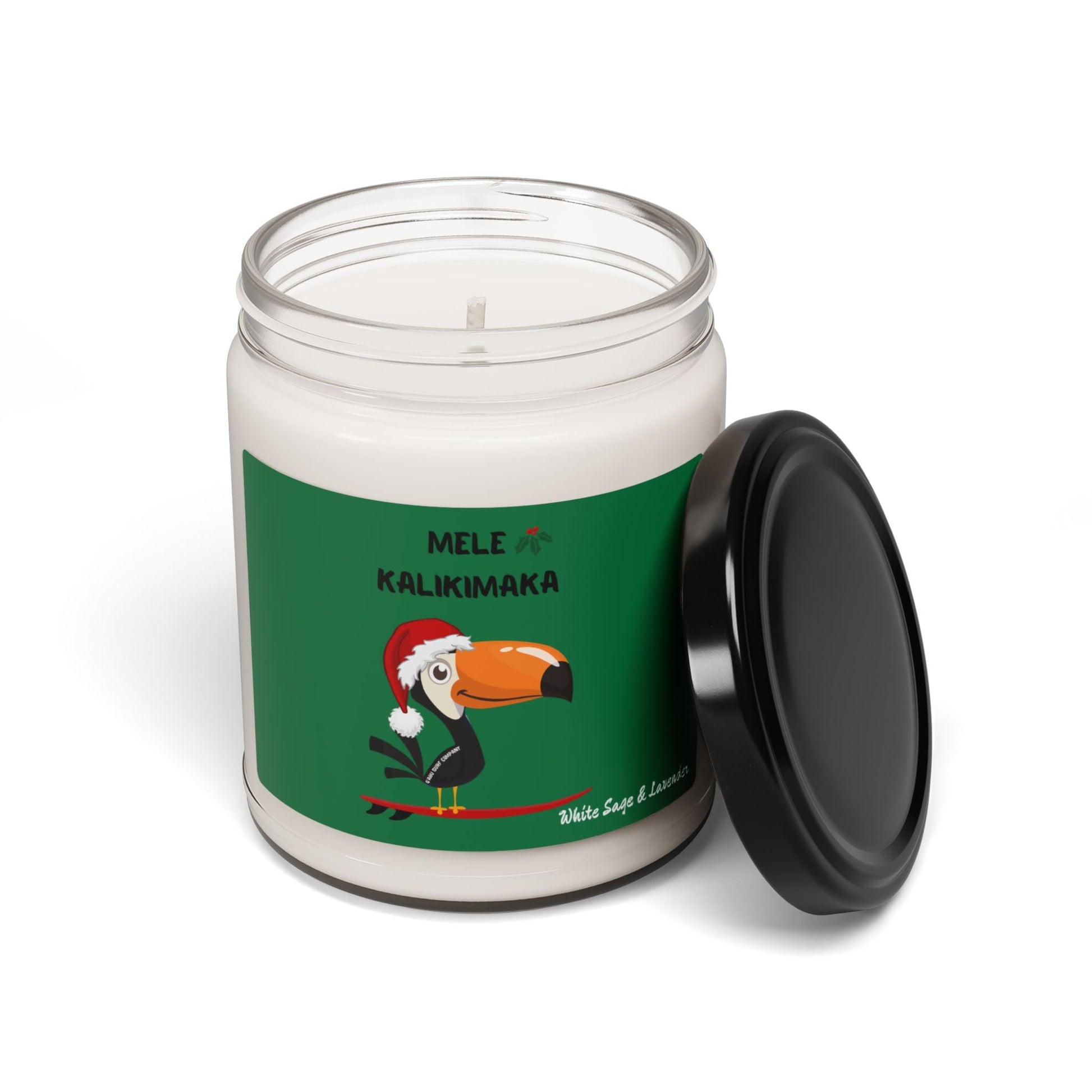 Mele Kalikimaka Toucan Surfing Scented Candle, 9oz - O'ahu Surf Company