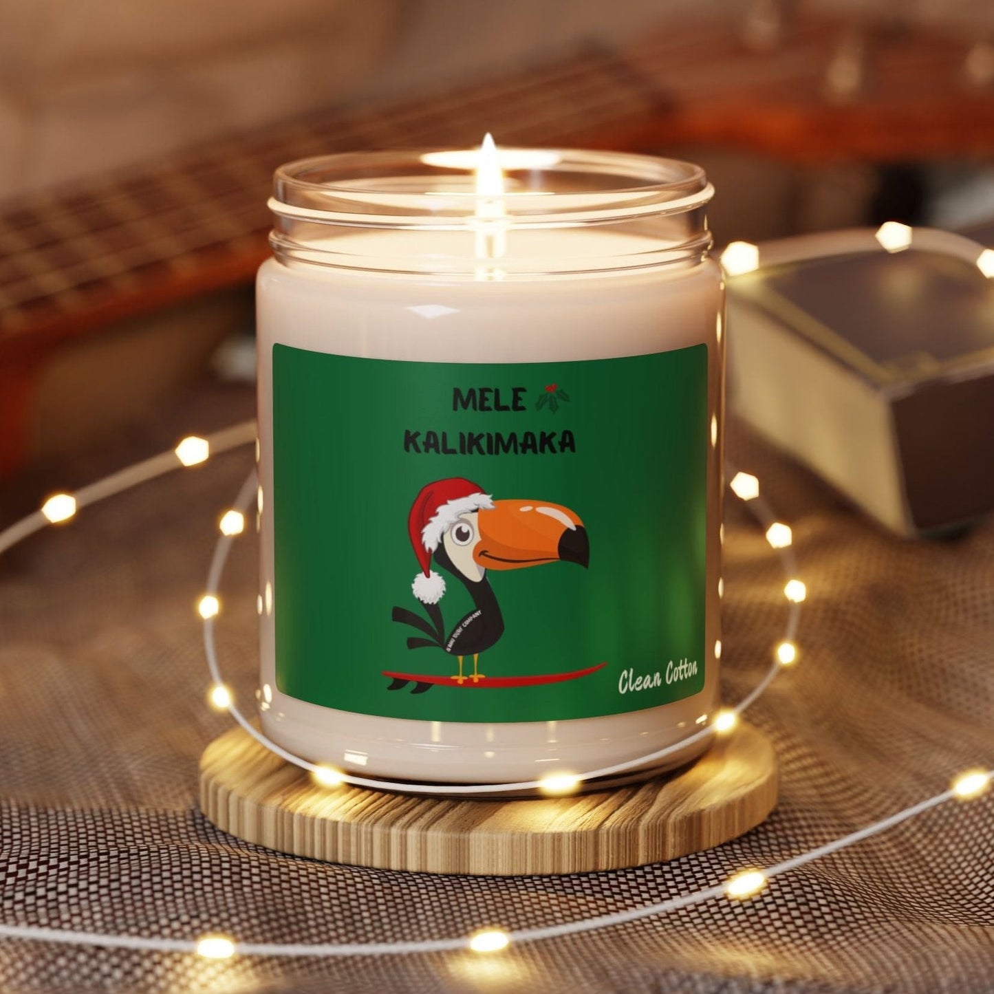 Mele Kalikimaka Toucan Surfing Scented Candle, 9oz - O'ahu Surf Company