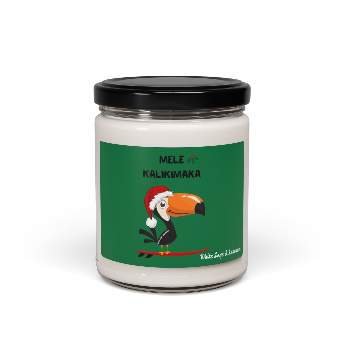 Mele Kalikimaka Toucan Surfing Scented Candle, 9oz - O'ahu Surf Company