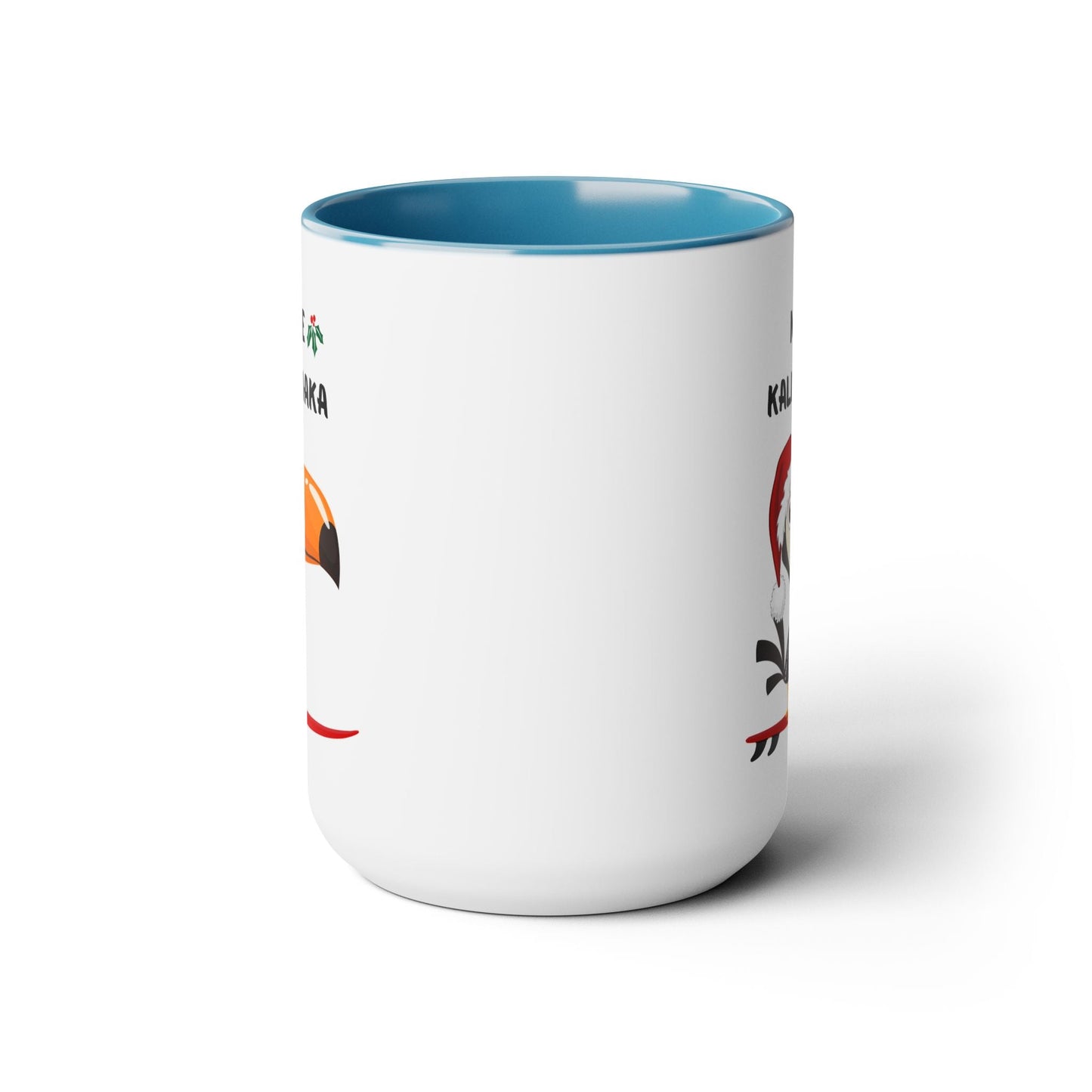 Mele Kalikimaka Toucan Surfing Two - Tone Coffee Mug - Hawaii Christmas Holiday Coffee Cup - O'ahu Surf Company