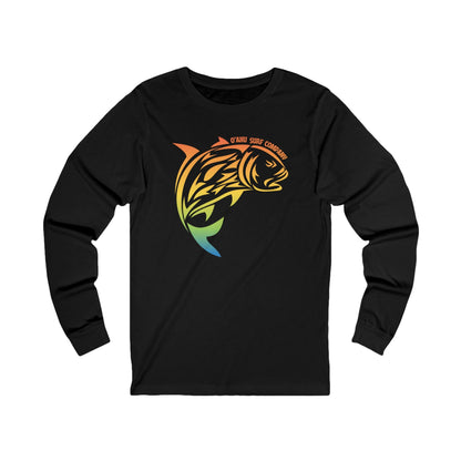 Men's Long Sleeve T-Shirt Featuring Rainbow Ulua Fish - O'ahu Surf Company