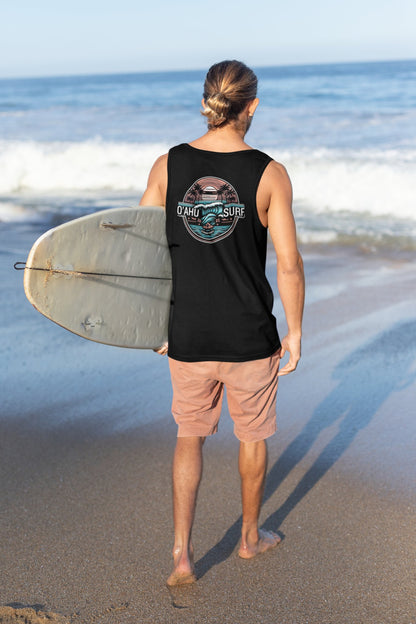 Men's Surf Tank Top Oahu Hawaii Ocean Wave - O'ahu Surf Company