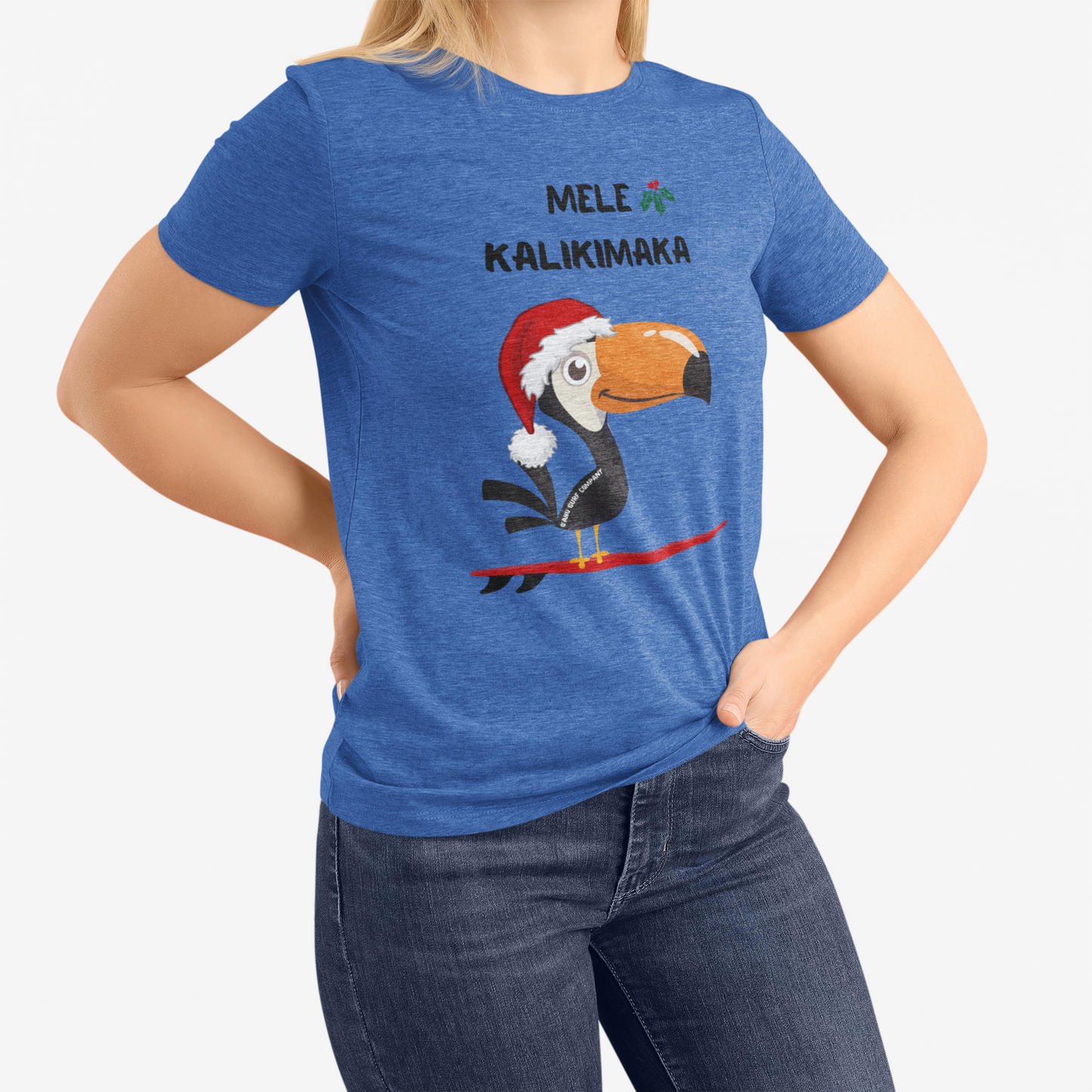 Mele Kalikimaka Toucan Surfing Holiday T-Shirt