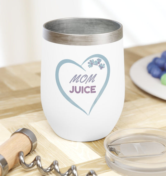 Mom Juice Heart Flowers Wine Tumbler | Mother's Day Gift - O'ahu Surf Company