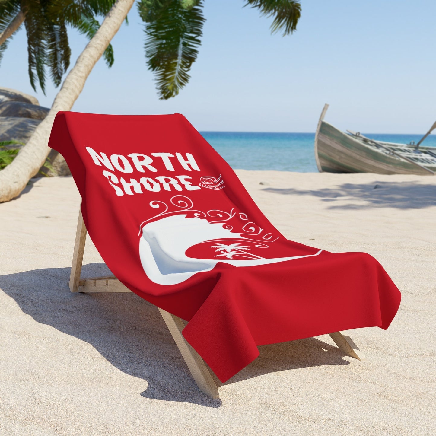 North Shore Beach Towel Red Oahu Surf Company Hawaii - O'ahu Surf Company