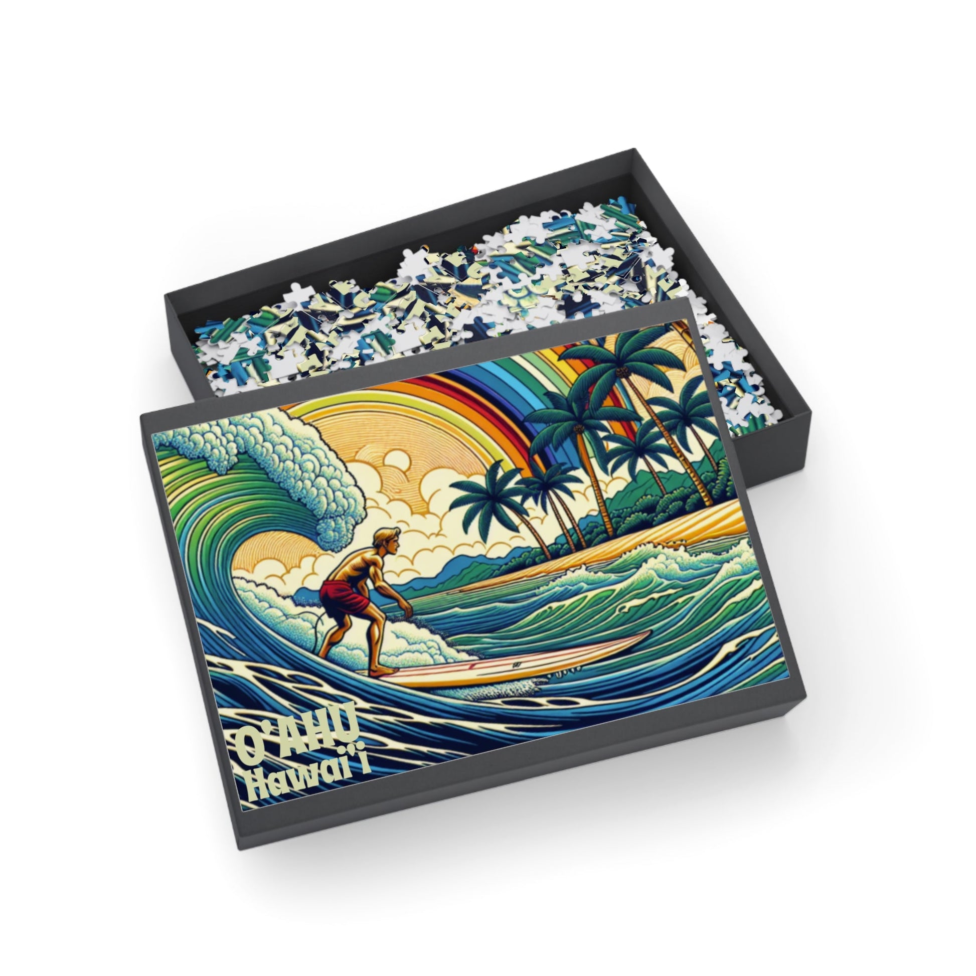 Oahu Hawaii Island Surfer Puzzle (500, 1000 - Piece) - O'ahu Surf Company