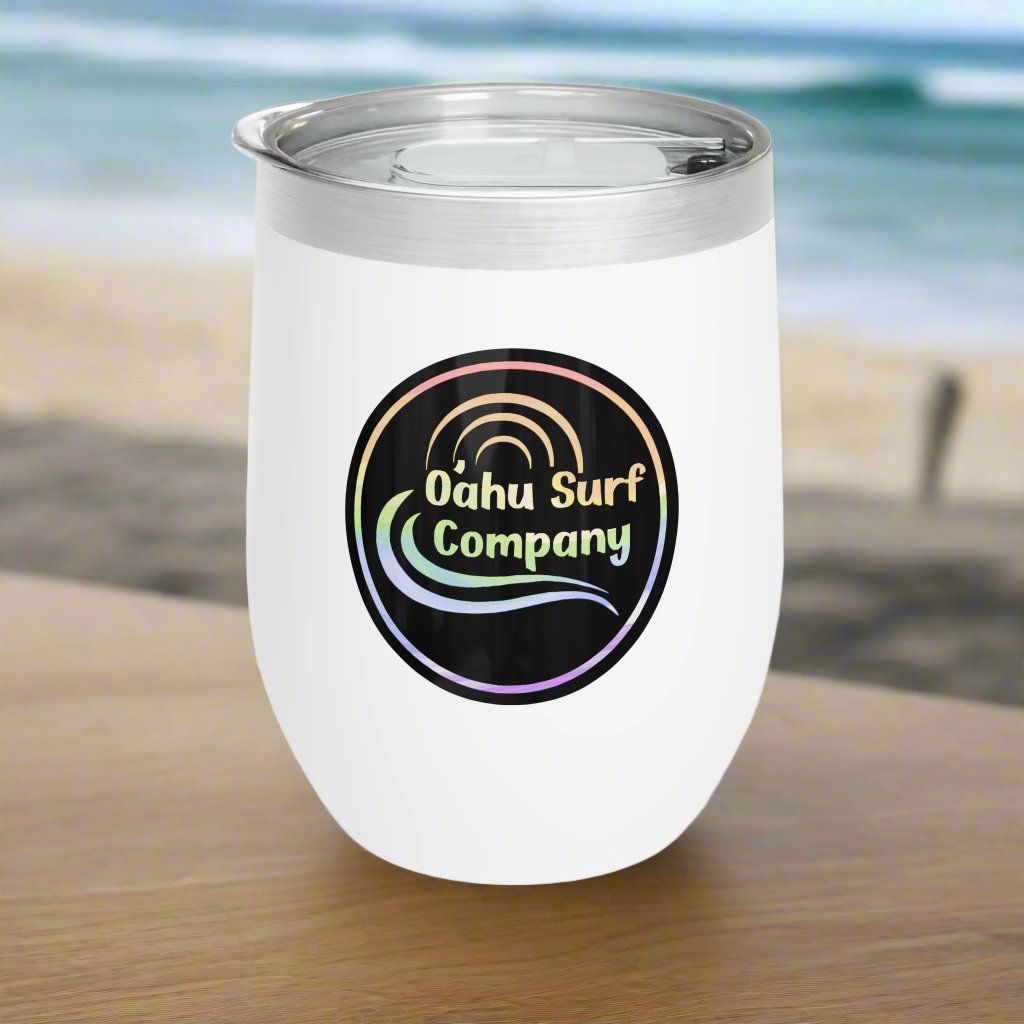 Oahu Hawaii Rainbow Green Sea Turtle Wine Tumbler 12oz - O'ahu Surf Company